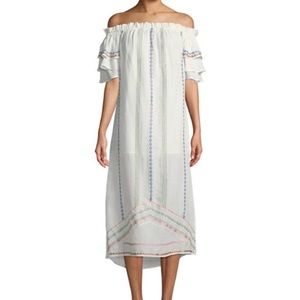 Red Carter size S white embroidered maxi dress